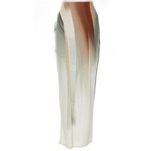 HELMUT LANG Virga Print Jersey Overlap Maxi Skirt